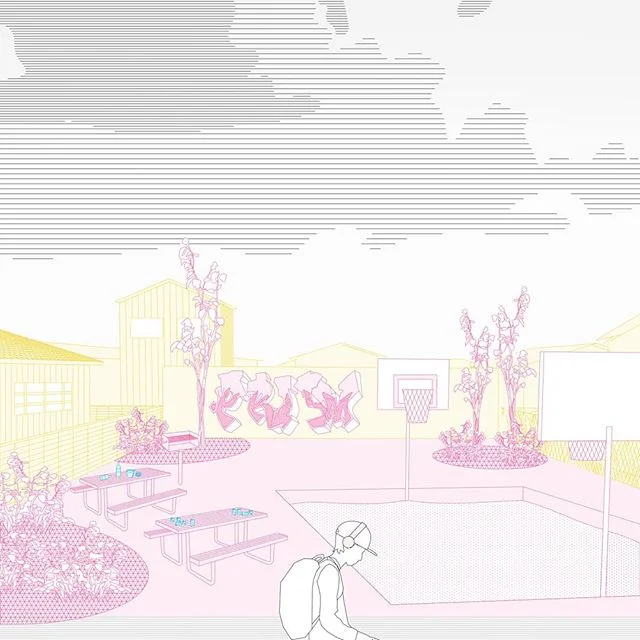 Stop Calling Me Resilient studio: "Urban Prism: Retreat without Retreat" Zongwei (Wei-Wei) Wang, Cera Yeo and Tianran (Digby) Li's uses vacant lots will transform the existing informal economy.
#resilience #socialequity #deepeastoakland #u