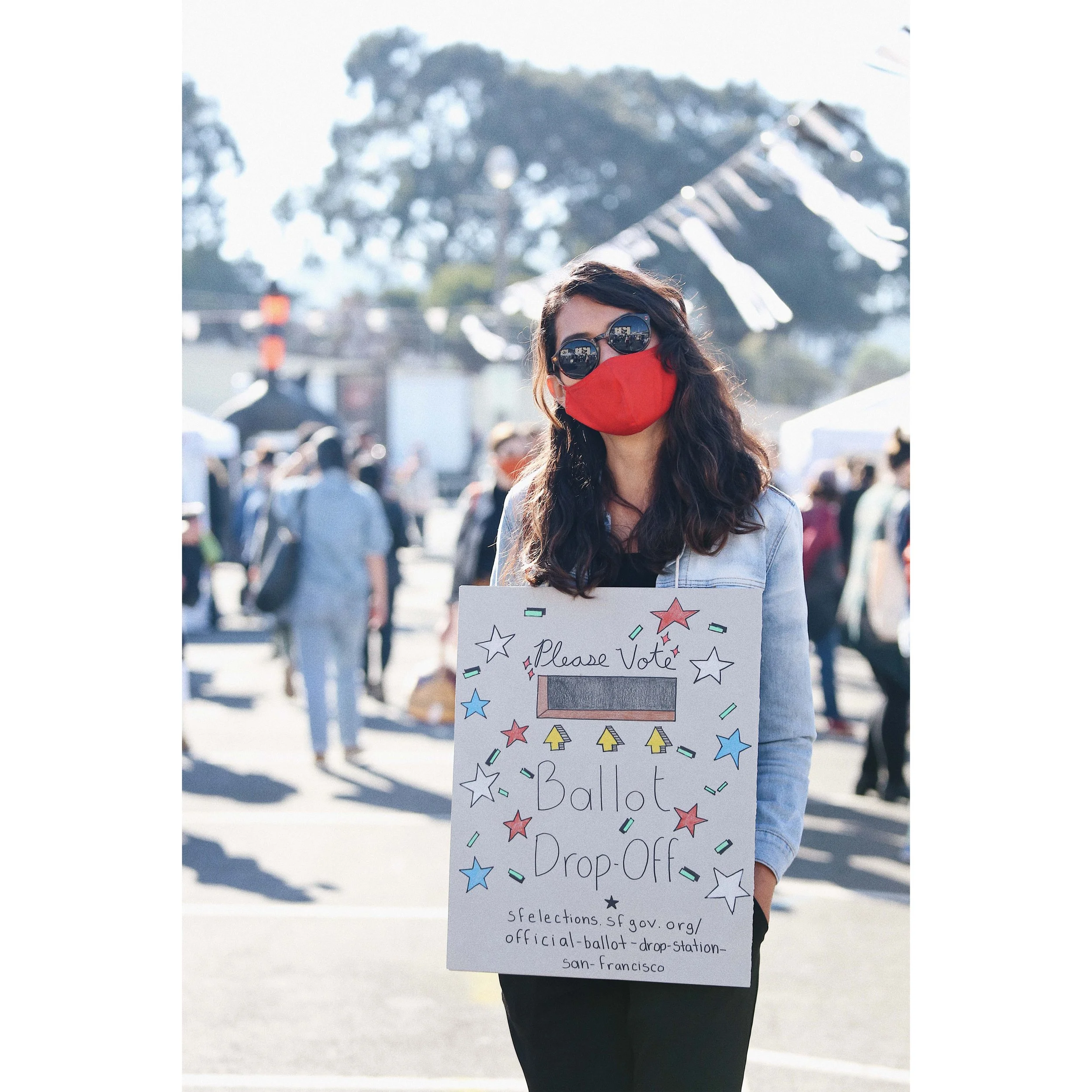 Dressed up as a ballot box for Halloween 2020. 