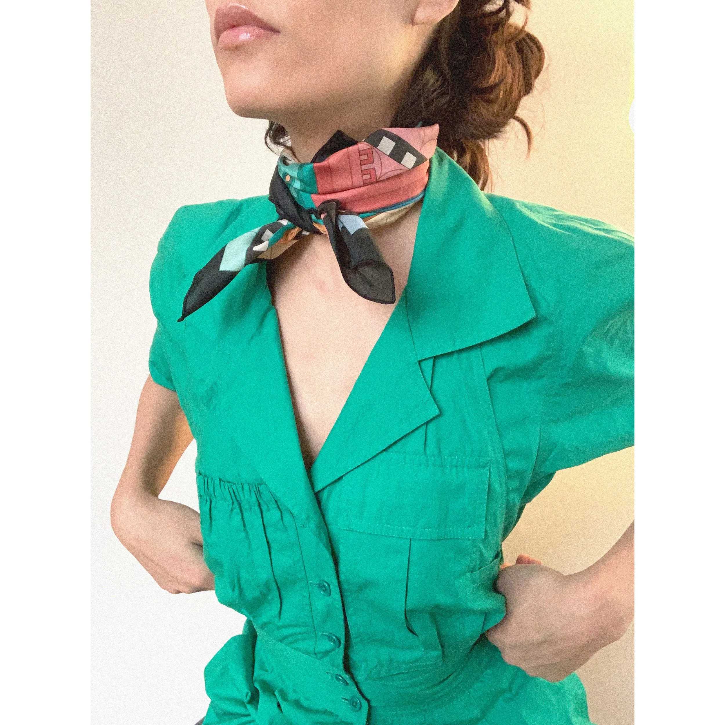 Posing with Fish Scale Scarf