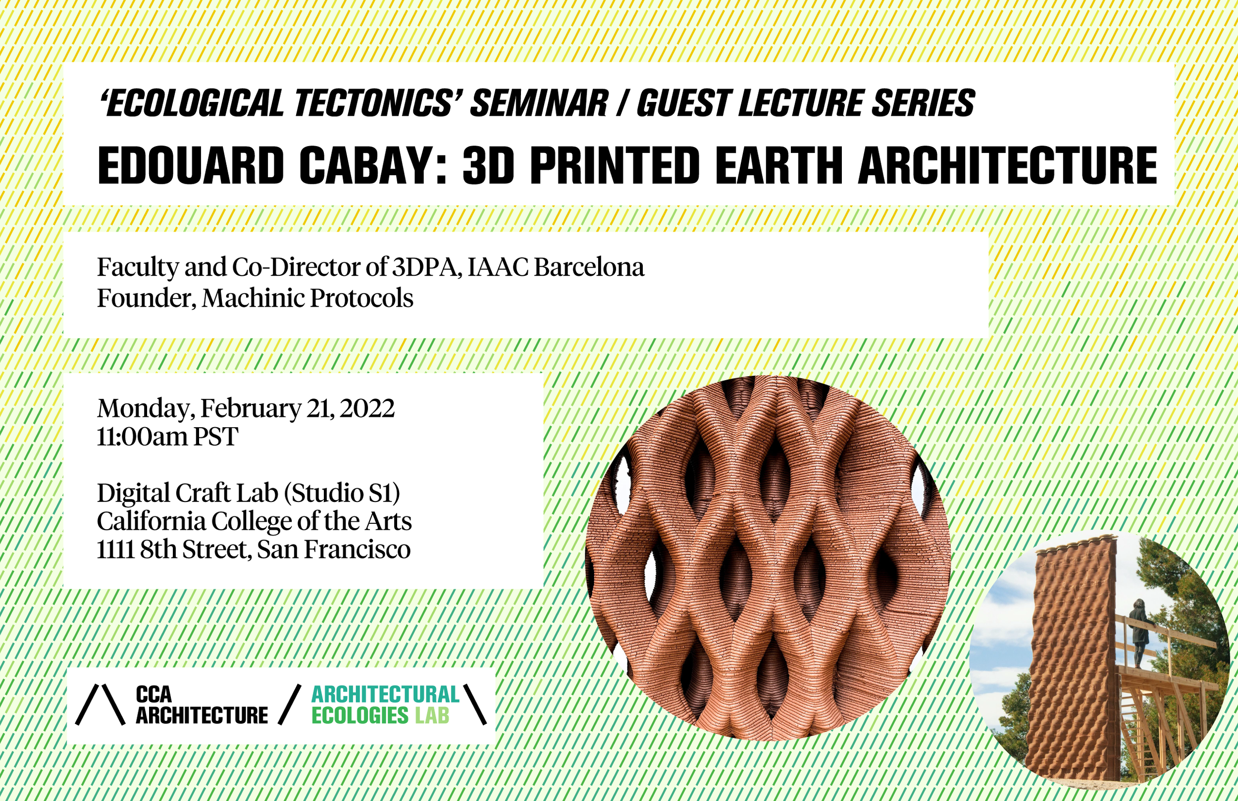 Lab Talk: Edouard Cabay, "3D Printed Earth Architecture: A Research Project at the IAAC"